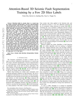 Attention-Based 3D Seismic Fault Segmentation Training by a Few 2D Slice
  Labels
