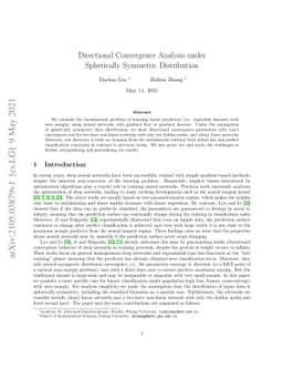 Directional Convergence Analysis under Spherically Symmetric
  Distribution