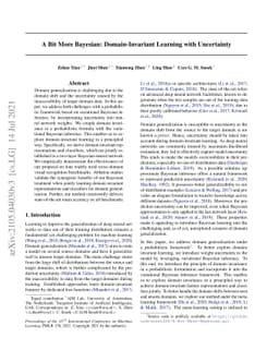 A Bit More Bayesian: Domain-Invariant Learning with Uncertainty