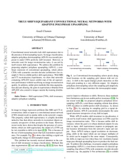 Truly shift-equivariant convolutional neural networks with adaptive
  polyphase upsampling