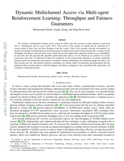 Dynamic Multichannel Access via Multi-agent Reinforcement Learning:
  Throughput and Fairness Guarantees