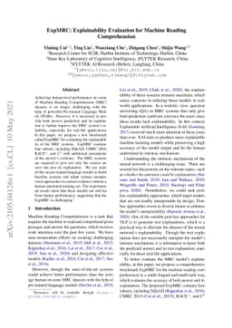 ExpMRC: Explainability Evaluation for Machine Reading Comprehension