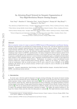 An Attention-Fused Network for Semantic Segmentation of
  Very-High-Resolution Remote Sensing Imagery