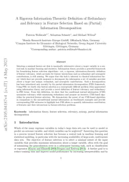 A Rigorous Information-Theoretic Definition of Redundancy and Relevancy
  in Feature Selection Based on (Partial) Information Decomposition