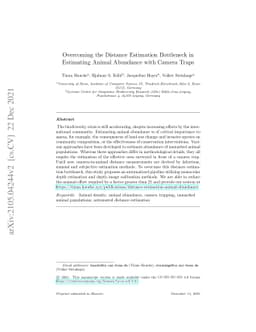 Overcoming the Distance Estimation Bottleneck in Estimating Animal
  Abundance with Camera Traps
