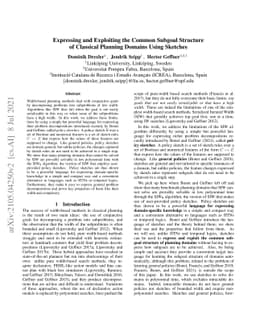 Expressing and Exploiting the Common Subgoal Structure of Classical
  Planning Domains Using Sketches: Extended Version