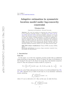 Adaptive estimation in symmetric location model under log-concavity
  constraint