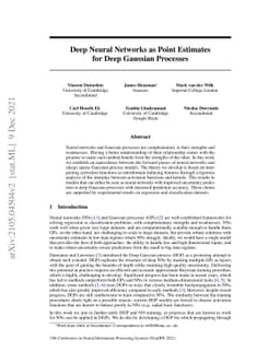 Deep Neural Networks as Point Estimates for Deep Gaussian Processes