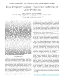 Local Frequency Domain Transformer Networks for Video Prediction