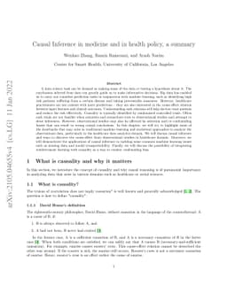 Causal Inference in medicine and in health policy, a summary