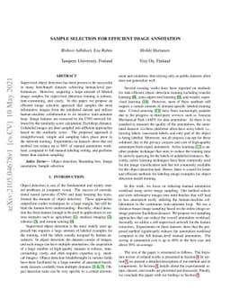 Sample selection for efficient image annotation