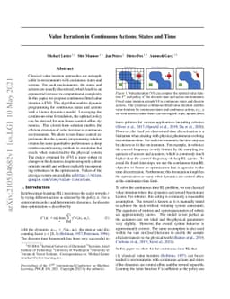 Value Iteration in Continuous Actions, States and Time