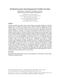 Distributed In-memory Data Management for Workflow Executions