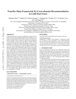 Transfer-Meta Framework for Cross-domain Recommendation to Cold-Start
  Users