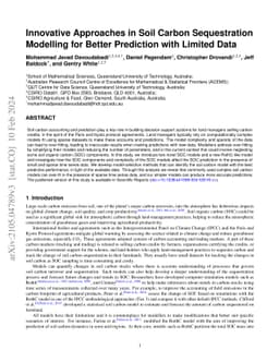 Innovative Approaches in Soil Carbon Sequestration Modelling for Better
  Prediction with Limited Data
