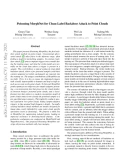 Poisoning MorphNet for Clean-Label Backdoor Attack to Point Clouds