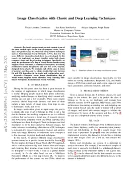 Image Classification with Classic and Deep Learning Techniques