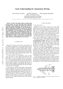 Scene Understanding for Autonomous Driving