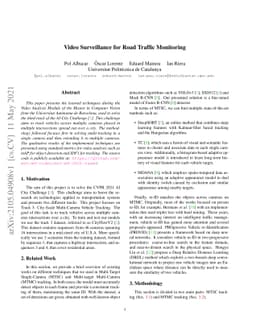 Video Surveillance for Road Traffic Monitoring