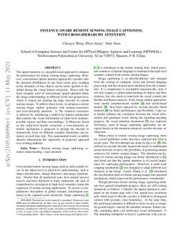 Instance-aware Remote Sensing Image Captioning with Cross-hierarchy
  Attention