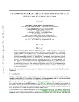 Learning Runge-Kutta Integration Schemes for ODE Simulation and
  Identification