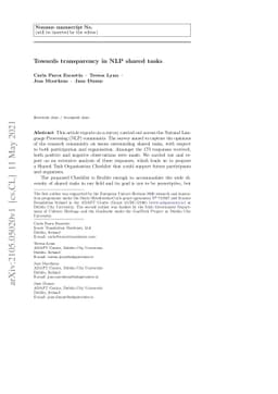Towards transparency in NLP shared tasks