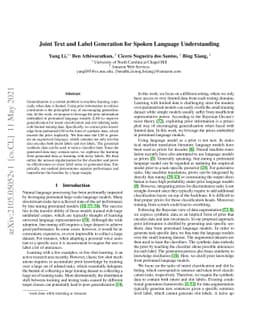 Joint Text and Label Generation for Spoken Language Understanding