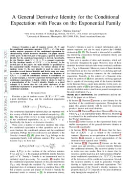A General Derivative Identity for the Conditional Expectation with Focus
  on the Exponential Family