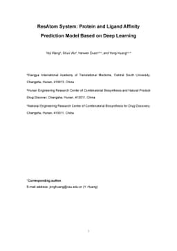 ResAtom System: Protein and Ligand Affinity Prediction Model Based on
  Deep Learning