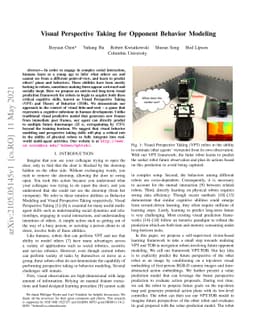 Visual Perspective Taking for Opponent Behavior Modeling