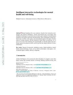 Intelligent interactive technologies for mental health and well-being