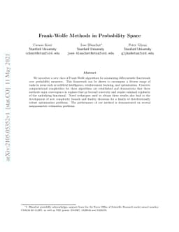 Frank-Wolfe Methods in Probability Space