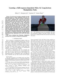 Learning a Skill-sequence-dependent Policy for Long-horizon Manipulation
  Tasks