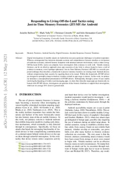Responding to Living-Off-the-Land Tactics using Just-in-Time Memory
  Forensics (JIT-MF) for Android