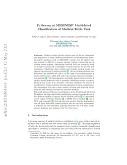 Priberam at MESINESP Multi-label Classification of Medical Texts Task