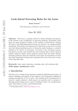 Look-Ahead Screening Rules for the Lasso