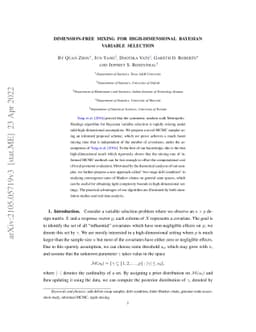 Dimension-free Mixing for High-dimensional Bayesian Variable Selection