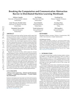 Breaking the Computation and Communication Abstraction Barrier in
  Distributed Machine Learning Workloads
