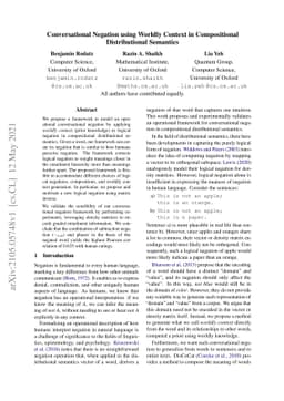 Conversational Negation using Worldly Context in Compositional
  Distributional Semantics