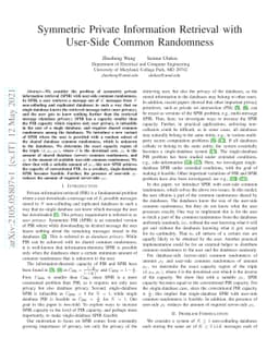 Symmetric Private Information Retrieval with User-Side Common Randomness