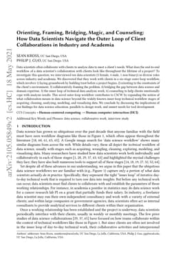 Orienting, Framing, Bridging, Magic, and Counseling: How Data Scientists
  Navigate the Outer Loop of Client Collaborations in Industry and Academia
