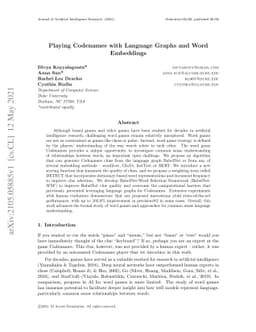 Playing Codenames with Language Graphs and Word Embeddings