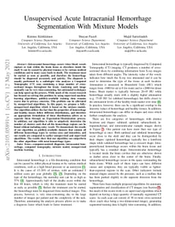 Unsupervised Acute Intracranial Hemorrhage Segmentation with Mixture
  Models