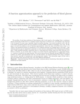 A function approximation approach to the prediction of blood glucose
  levels