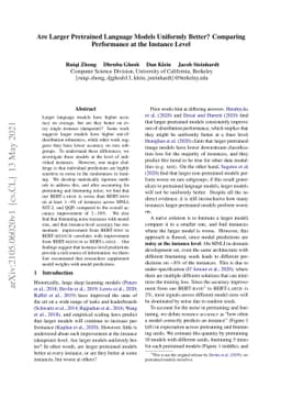Are Larger Pretrained Language Models Uniformly Better? Comparing
  Performance at the Instance Level