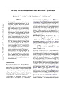 Leveraging Non-uniformity in First-order Non-convex Optimization