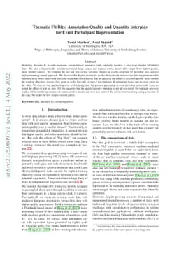 Thematic Fit Bits: Annotation Quality and Quantity Interplay for Event
  Participant Representation