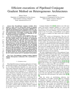 Efficient executions of Pipelined Conjugate Gradient Method on
  Heterogeneous Architectures
