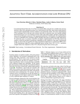 Adaptive Test-Time Augmentation for Low-Power CPU