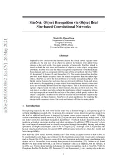 SizeNet: Object Recognition via Object Real Size-based Convolutional
  Networks